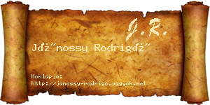 Jánossy Rodrigó névjegykártya